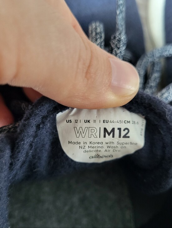 Allbirds Wool Runners Mens Navy Blue White Running Shoes Sneakers US 12 Merino main image 7